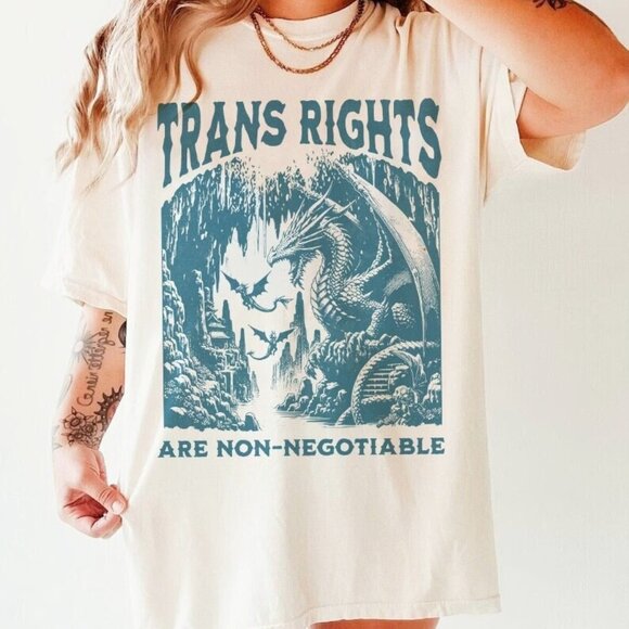Trans Rights Are Non-Negotiable" T-Shirt – Bold Equality Statement Tee - Picture 2 of 2